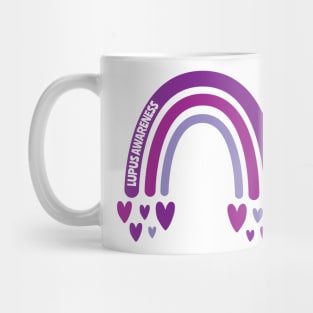 Lupus Awareness Rainbow with hearts Mug